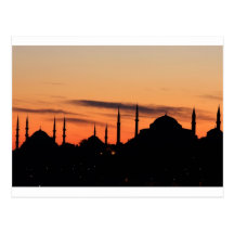 Silhouette der blauen Moschee und des Hagia Sophia Postkarten