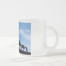 Silhouette des Kamel-Wohnwagens Kaffee Tasse