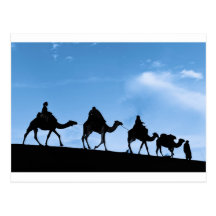 Silhouette des Kamel-Wohnwagens Postkarten