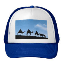 Silhouette des Kamel-Wohnwagens Retrokultmütze