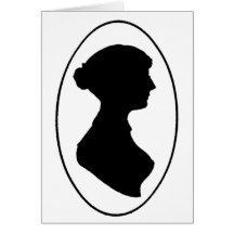 Silhouette Janes Austens Grußkarte