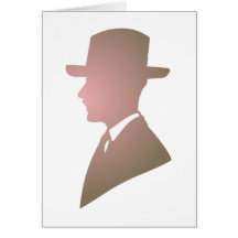 Silhouette Mann mit Hut man with hat Grußkarten