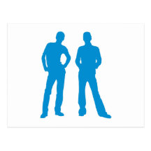 Silhouette Männer men Postkarten