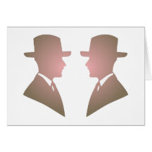 Silhouette Männer mit Hut men with hats Karte