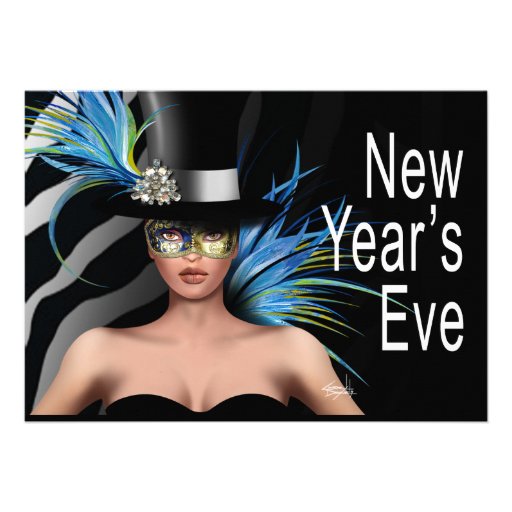 Silvester-Maskerade-Party Einladung