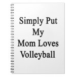 Simply Put My Mom Loves Volleyball Spiral Note Books