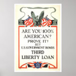 Sind Sie 100% Amerikaner?  Drittes Freiheits-Darle Plakate