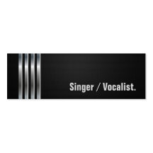 Singer / Vocalist - Black Silver Stripes Business Card Template