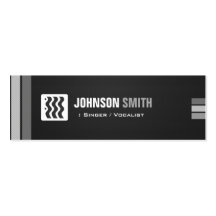 Singer / Vocalist - Urban Black White Business Card