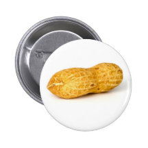Single-Erdnuss auf weißem Hintergrund Button