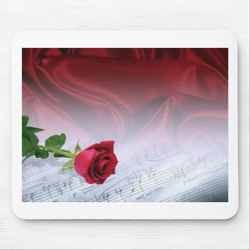 Single-Rose auf der Blattmusik - kundengerecht Mousepad