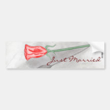 Single-Rote Rose Auto Aufkleber
