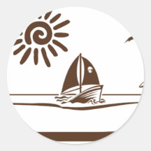 Sinkendes Schiff Runder Aufkleber