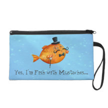 Sir Fishy Mustached Fish Wristlet Purses