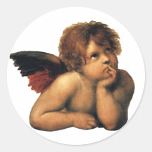 Sistine Madonna Engel durch RAPHAEL Raffaello Runde Sticker