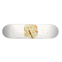 sitzende Bleistiftorange des akustischen Gitarrist Personalisierte Skatedecks