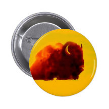 Sitzender Bison Button