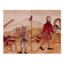 Sitzung von Hernando Cortes und von Montezuma Postkarten