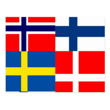 Skandinavier kennzeichnet Quartett Postkarten