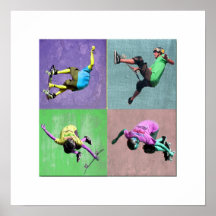 Skate-Boarding-Pop-Kunst 2, Copyright Karen J Will Poster