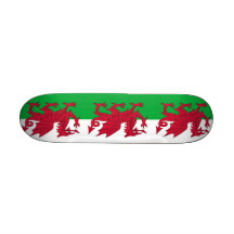 Skateboard mit Flagge von Wales Bedruckte Skateboarddecks
