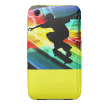 Skateboardfahrer in Criss Querblitz iPhone 3 Hülle