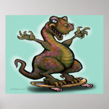 Skater Saurus Rex Plakate