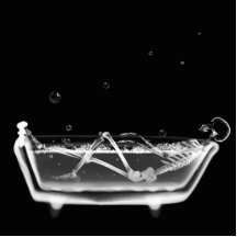 Skeleton B&W Bad-Zeit des Röntgenstrahl- Photoskulptur