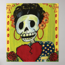 skeleton Damendruck dia de Los Muertos Plakatdrucke