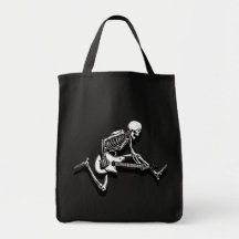 Skeleton Gitarrist springen Einkaufstaschen
