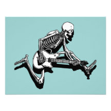 Skeleton Gitarrist springen Personalisierte Ankündigungskarten