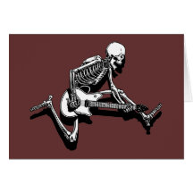 Skeleton Gitarrist springen Grußkarten