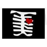 Skeleton rotes Herz Karten