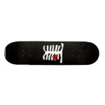 Skeleton rotes Herz Skateboardbrett