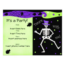 Skeleton Tanz-Halloween-Einladung