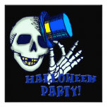 Skeleton tragende Hut-Halloween-Party-Einladung