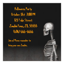 Skelett - Halloween-Party-Einladung