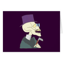 Skelett Hut Brille skeleton hat glasses Grußkarten