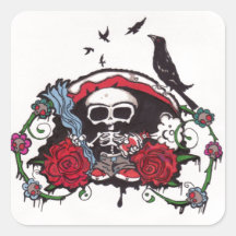 Skelett mit Krähen Sticker