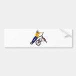 Skelett trägt BMX Autoaufkleber zur Schau