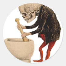 Skelettartige Apotheke Runder Aufkleber