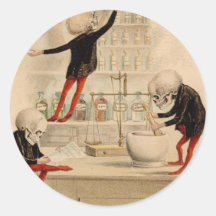 Skelettartige Apotheke Runder Sticker