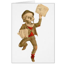 Skelettartiger Paperboy Karte