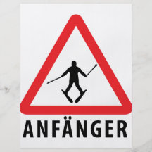 Ski Anfänger Warnschild Ikone Bedruckte Flyer