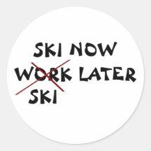 Ski fahren jetzt später Ski Sticker
