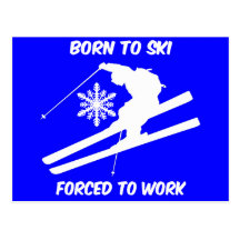 Ski fahren postkarten