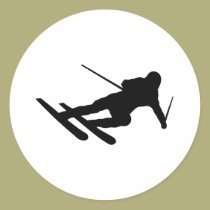 Ski fahrender abschüssiger Skifahrer des Skis aufkleber