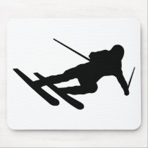 Ski fahrender abschüssiger Skifahrer des Skis mousepads