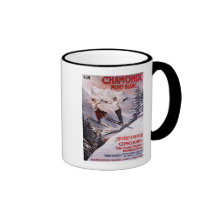 Ski fahrendes förderndes Plakat Tee Tasse