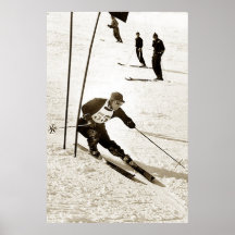 Ski-trägt laufendes Slalom-Skifahren Abfahrtskilau Plakatdrucke
